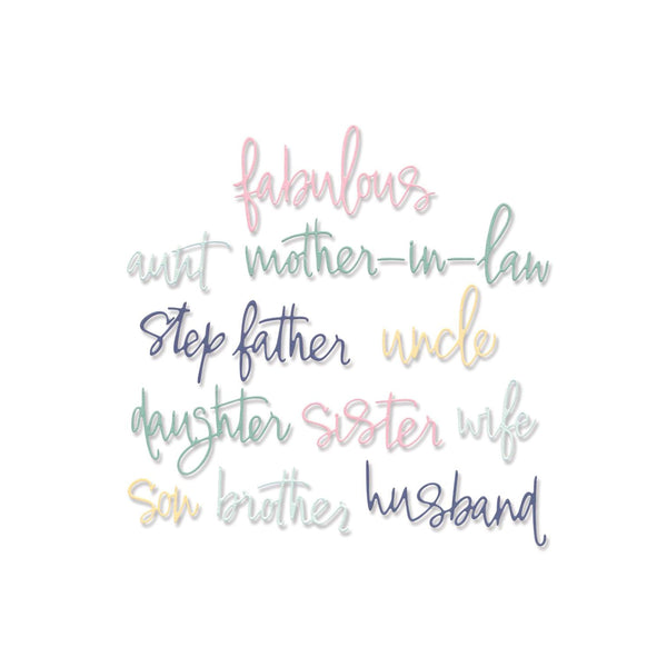 Sizzix Thinlits Dies by Debi Potter 13/Pkg - Fabulous Family Names*