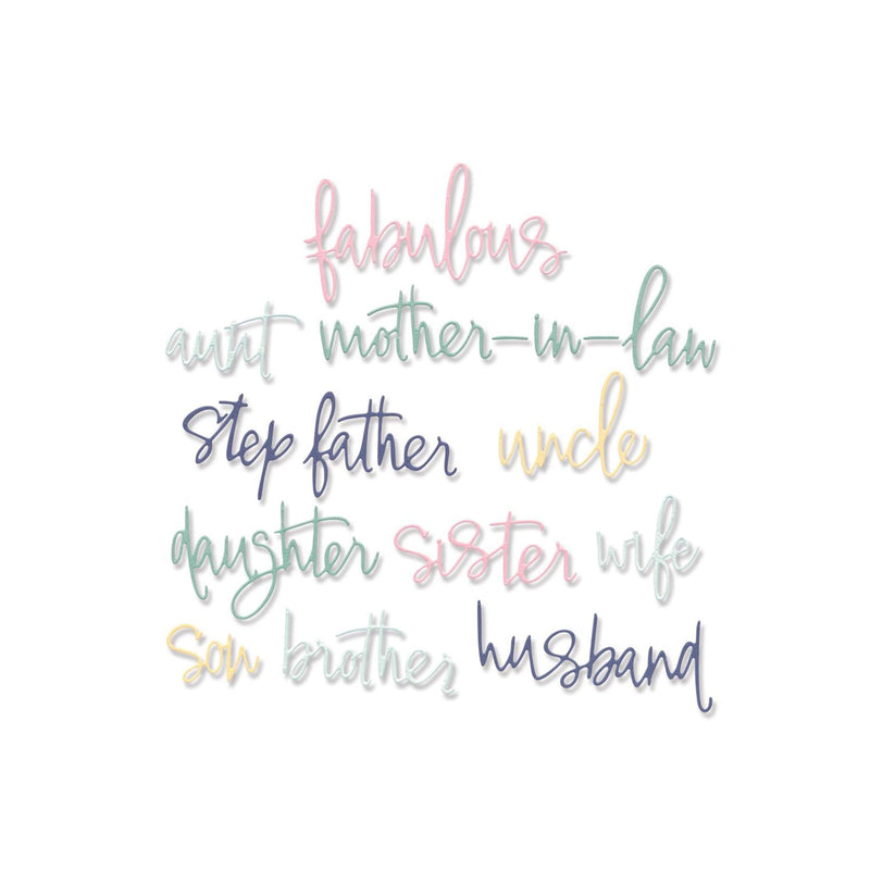 Sizzix Thinlits Dies by Debi Potter 13/Pkg - Fabulous Family Names*