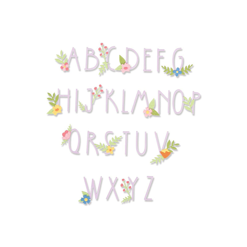Sizzix Thinlits Dies by Alexis Trimble 66/Pkg - Floral Alphabet