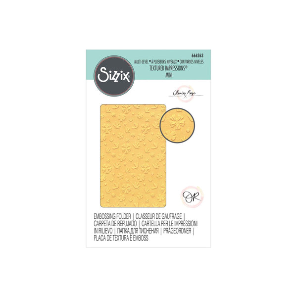 Sizzix Multi-Level Textured Impressions Mini Embossing Folder by Olivia Rose - Scattered Florals