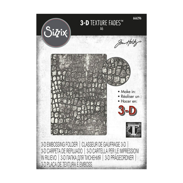 Sizzix 3D Texture Fades Embossing Folder By Tim Holtz - Reptile