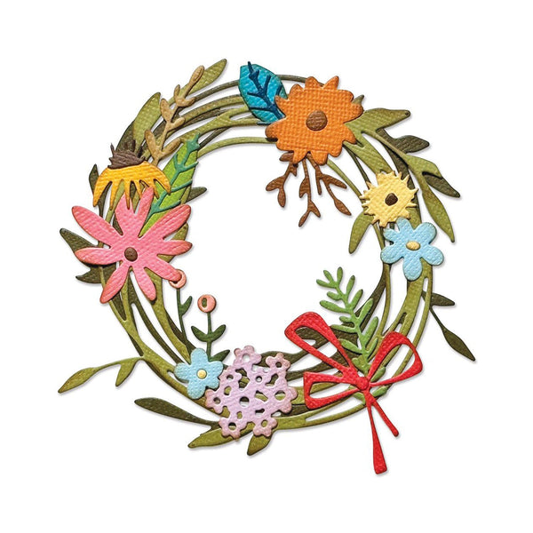 Sizzix Thinlits Dies By Tim Holtz 14/Pkg - Vault Funny Floral Wreath