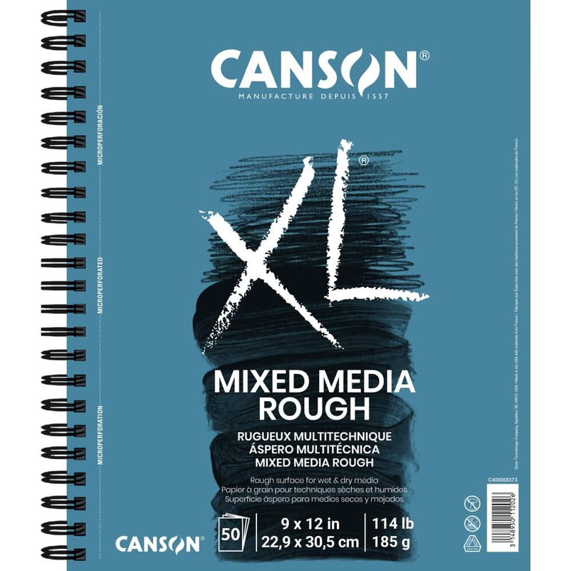 Canson XL Rough Mixed Media Paper Pad 9"X12" 50 Sheets