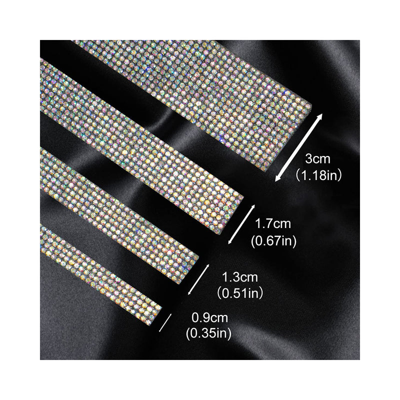 Poppy Crafts Self-adhesive Diamond Rhinestone Ribbon - Aurora 4 Pack