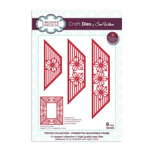 Creative Expressions Craft Dies By Sue Wilson - Poinsettia Adjustable Frame