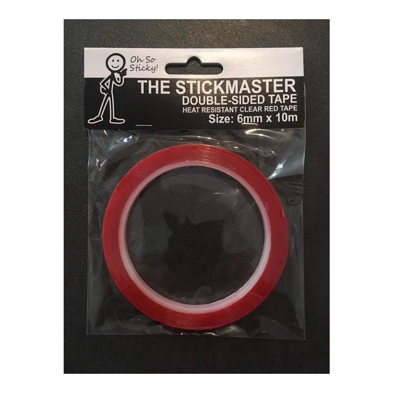 The Stickmaster Red Clear Double-Sided Tape Heat Resistant - 6mm x 10m