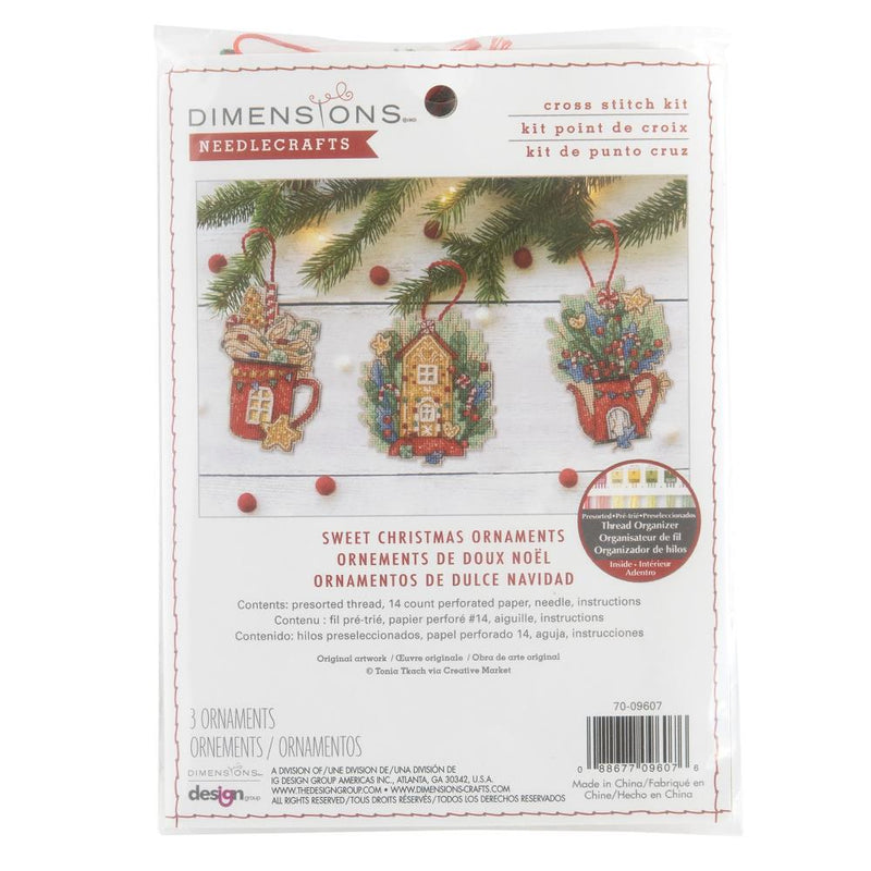 Dimensions Gold Collection Counted Cross Stitch Ornament Kit Sweet Christmas Ornaments (14 Count)*