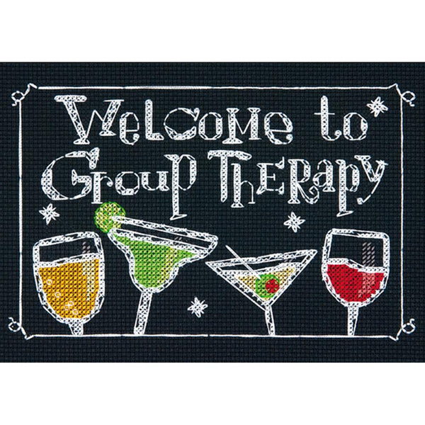 Dimensions Mini Counted Cross Stitch Kit 7"x 5" - Group Therapy (14 Count)