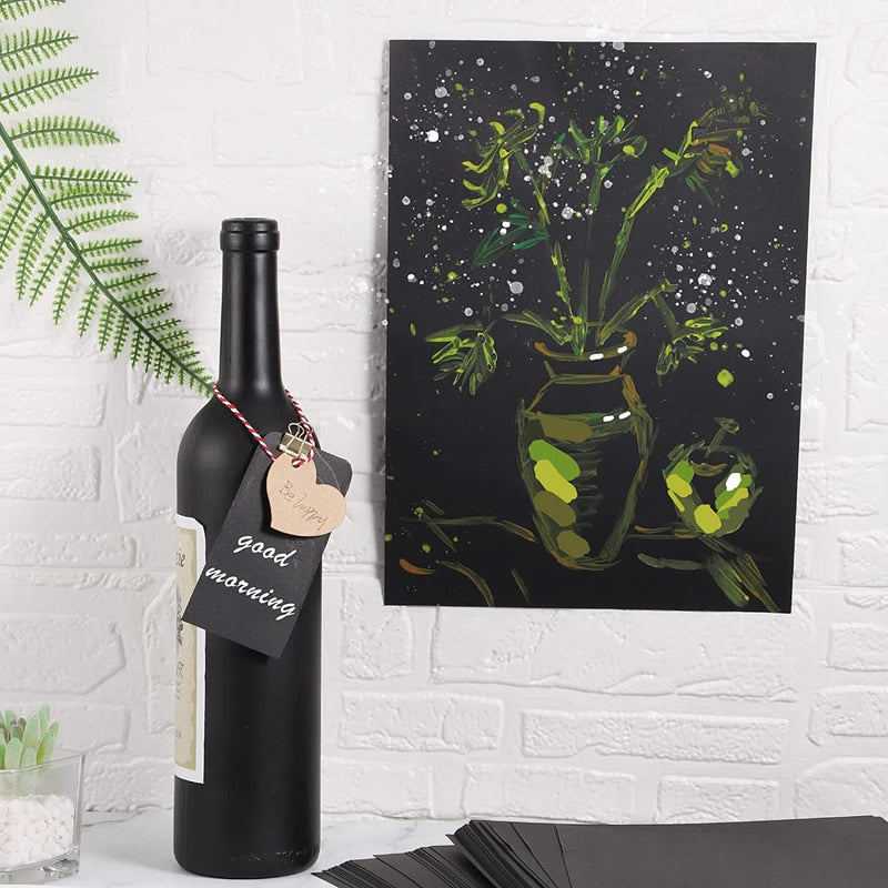 Poppy Crafts A4 Premium Black Cardstock 350gsm - 20 sheets