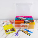 Universal Crafts Large Craft Storage Box - 4" x 6" Case 16pc - Multi Colour*