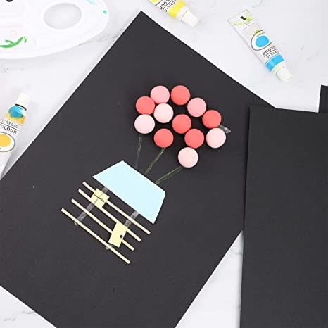 Poppy Crafts A4 Premium Black Cardstock 350gsm - 20 sheets