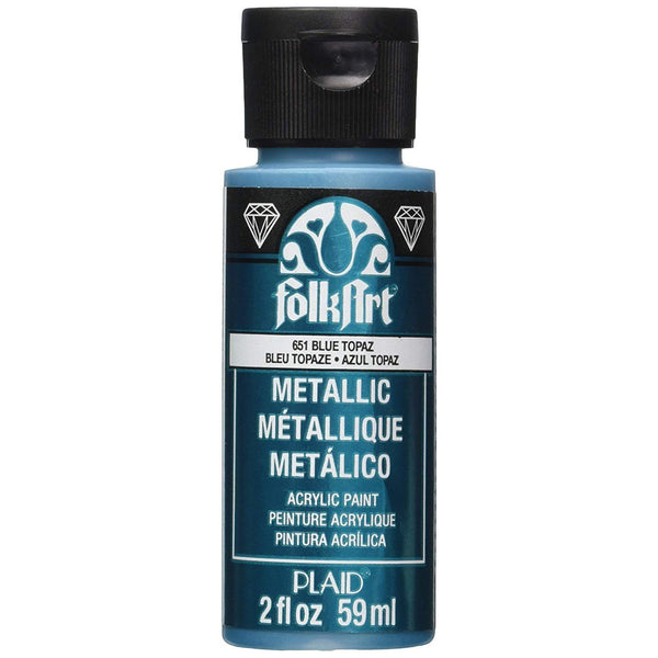 FolkArt Metallic Acrylic Paint 2oz - Blue Topaz