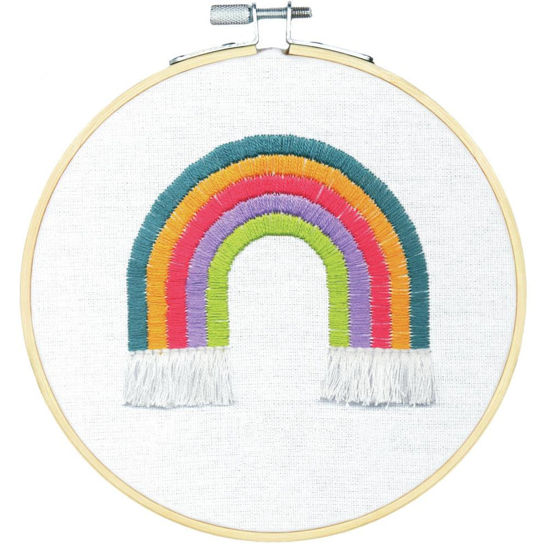 Dimensions Embroidery Kit with Hoop 6" - Rainbow- Stitched In Thread*