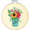 Dimensions Embroidery Kit 6" Round - Floral Jar