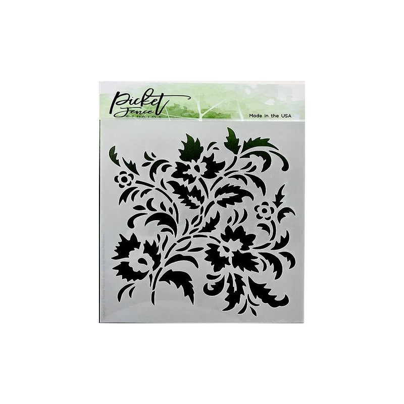 Picket Fence Studios Stencil 6in x 6in - Floral
