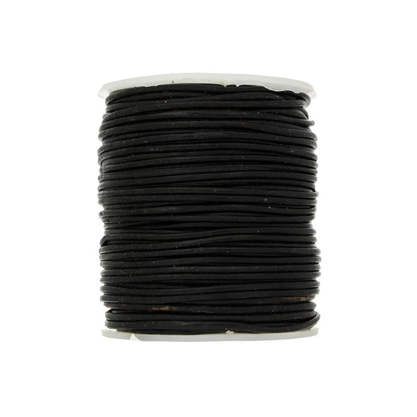 John Bead Dazzle-It Genuine Leather Cord 1mm Round 27.3yd - Black