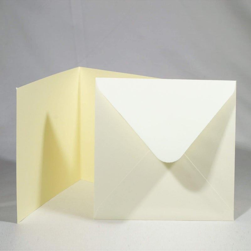 Poppy Crafts 135x135mm 300GSM Cards and Envelopes - Luxury Ivory - Pack of 10