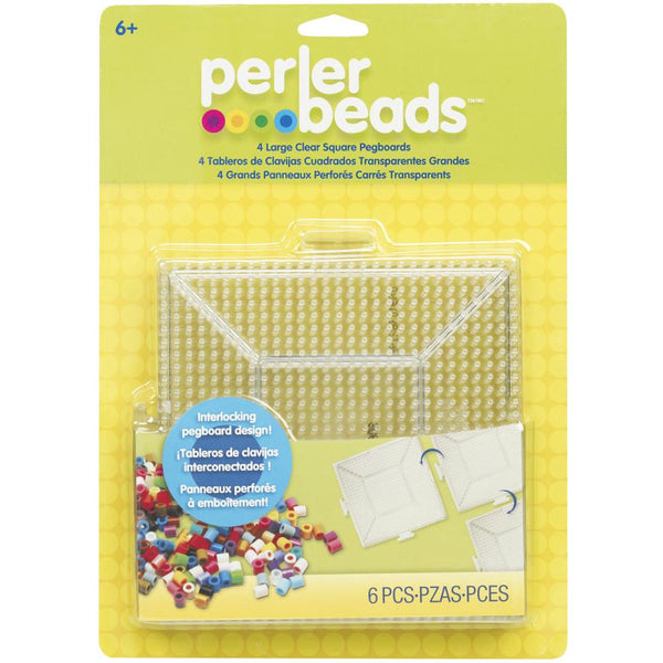 Perler Pegboards 4 pack - Large Square Clear*