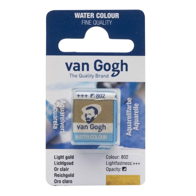 Talens - Van Gogh Watercolour half pan - LIGHT GOLD 802