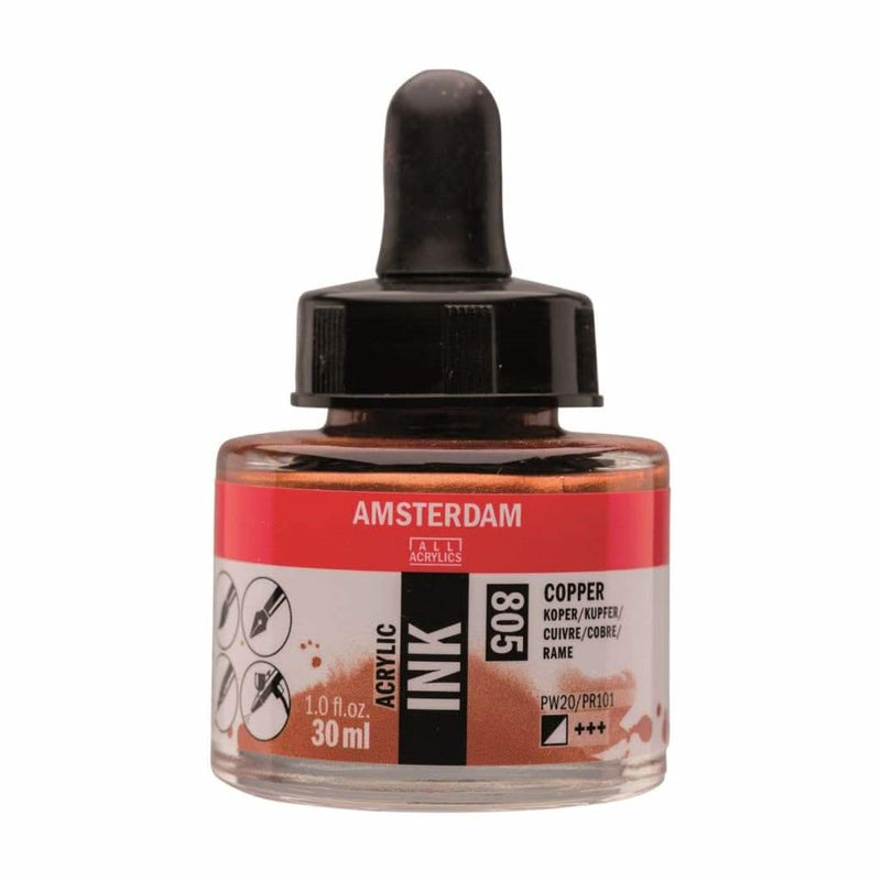 805 - Talens Amsterdam Acrylic Ink 30ml Copper