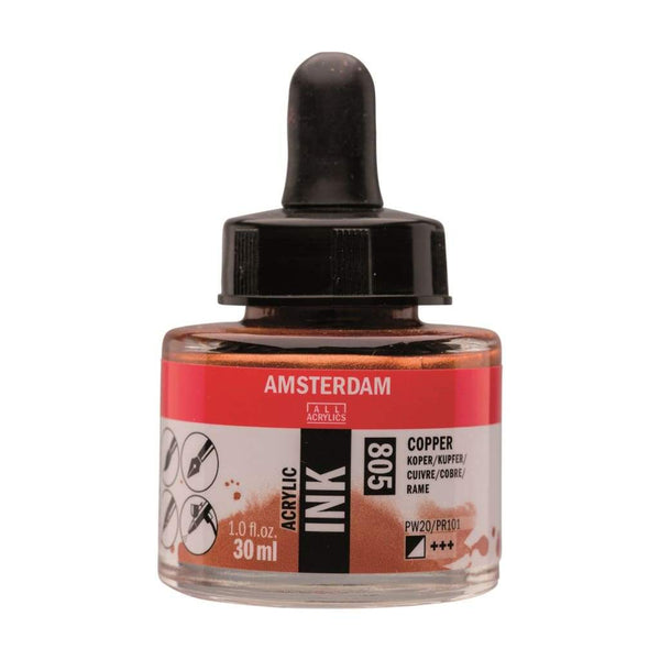 805 - Talens Amsterdam Acrylic Ink 30ml Copper