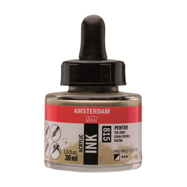 815 - Talens Amsterdam Acrylic Ink 30ml Pewter