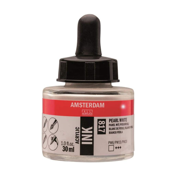 817 - Talens Amsterdam Acrylic Ink 30ml Pearl White