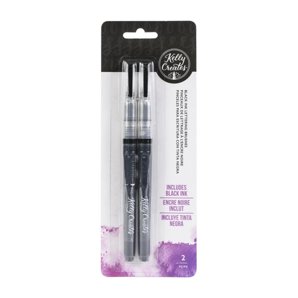 Kelly Creates Water Brush Set Fine Point 2/Pkg - Black*