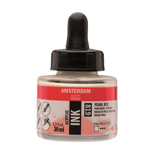 819 - Talens Amsterdam Acrylic Ink 30ml Pearl Red