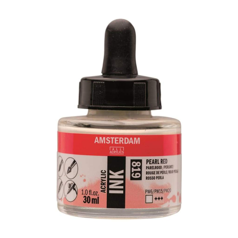 819 - Talens Amsterdam Acrylic Ink 30ml Pearl Red