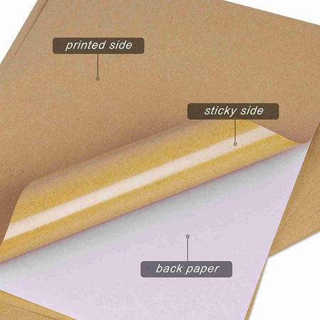Poppy Crafts A4 Printable Sticker Paper - Kraft - 10 Pack  NO LIMIT