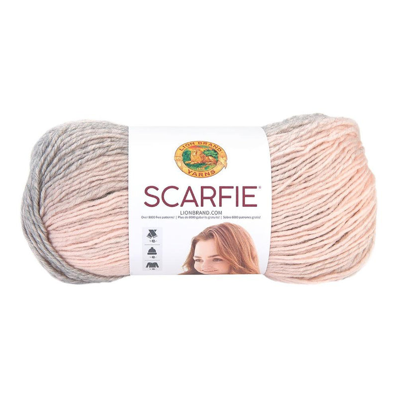 Lion Brand Scarfie Yarn - Pink/Silver 150g