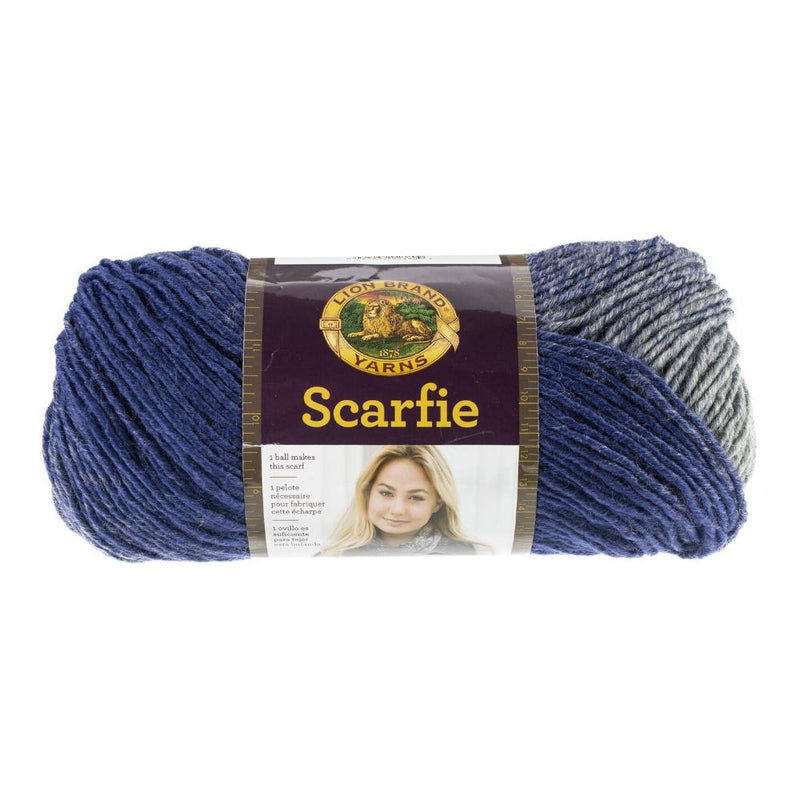 Lion Brand Scarfie Yarn - Navy/Silver 150g