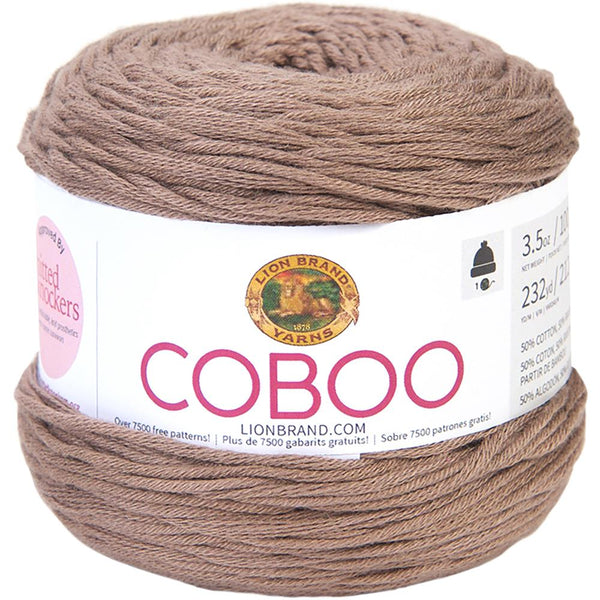 Lion Brand Coboo Yarn – Taupe | Soft Cotton Bamboo Blend