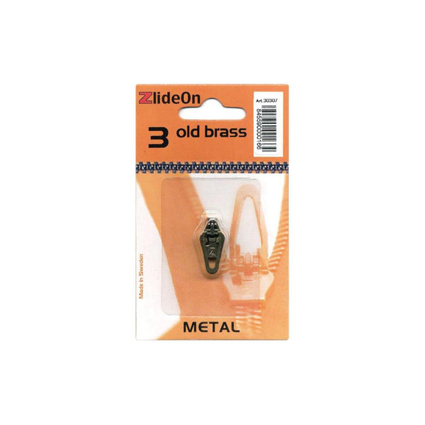 ZlideOn Zipper Pull Replacements Metal 3 | Old Brass