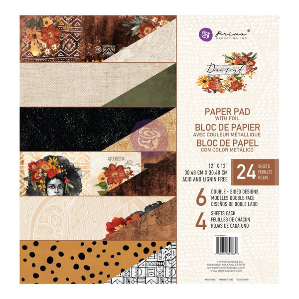 Prima Marketing Double-Sided Paper Pad 12"X12" 24 pack - Diamond, 6 Designs/4 Each*
