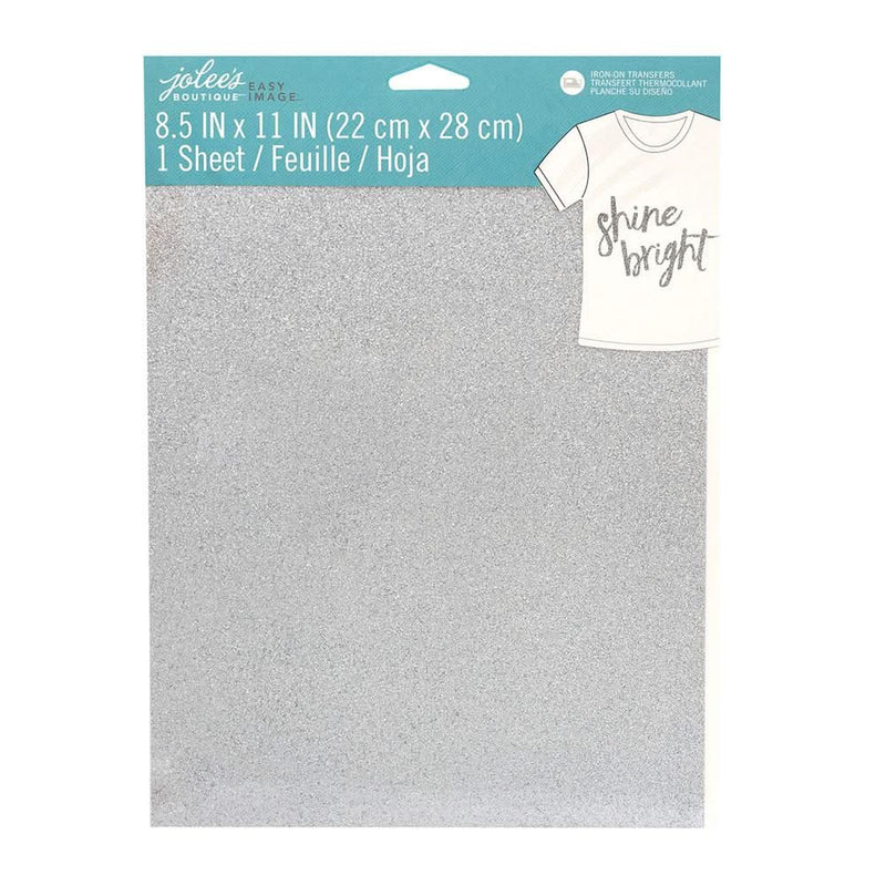 Jolee's Easy Image IronOn Transfer Single Sheet 8.5"X11" Silver Gli