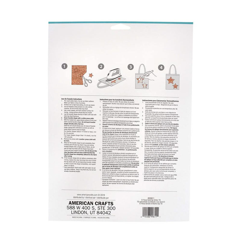 Jolee's Easy Image IronOn Transfer Single Sheet 8.5"X11" Rose Gold