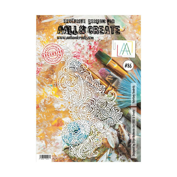 Aall & Create - A4 Stencil #86 - Twirling Tendrils