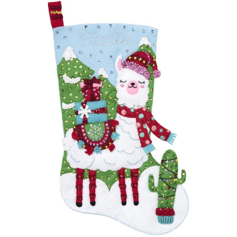 Bucilla Felt Stocking Applique Kit 18" Long Christmas Llama*