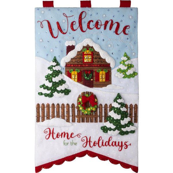 Bucilla Felt Wall Hanging Applique Kit - Home For The Holidays*