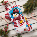 Bucilla Felt Stocking Applique Kit 18" Long Peppermint Snowman