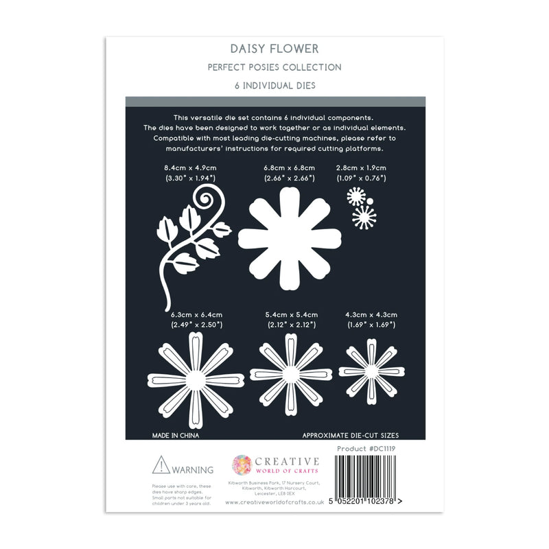 The Paper Boutique Perfect Posies Collection Craft Die 6 pk - Daisy Flower*