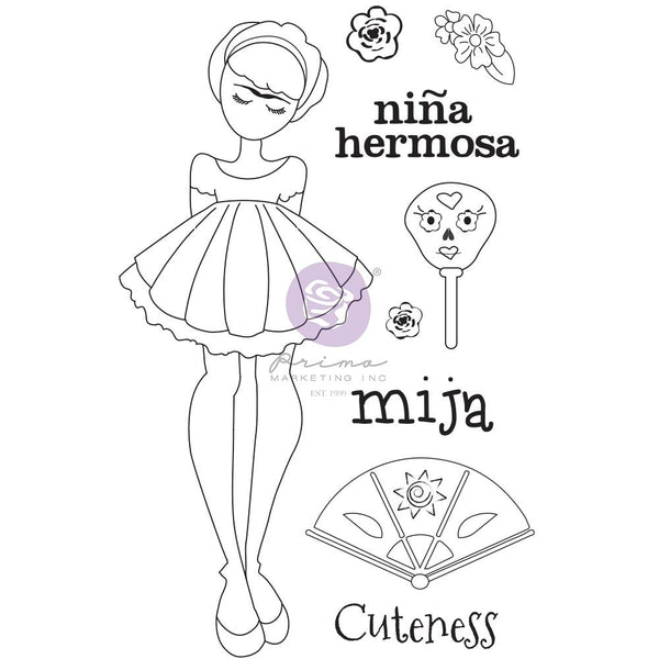 Prima Marketing Julie Nutting Mixed Media Cling Rubber Stamp - Mija*