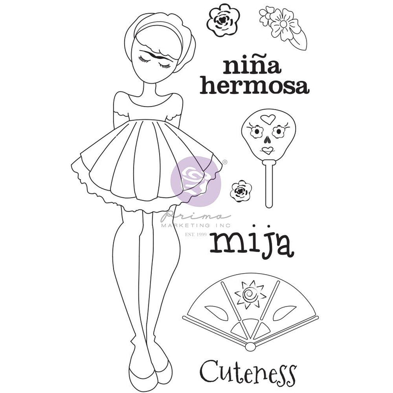 Prima Marketing Julie Nutting Mixed Media Cling Rubber Stamp - Mija*