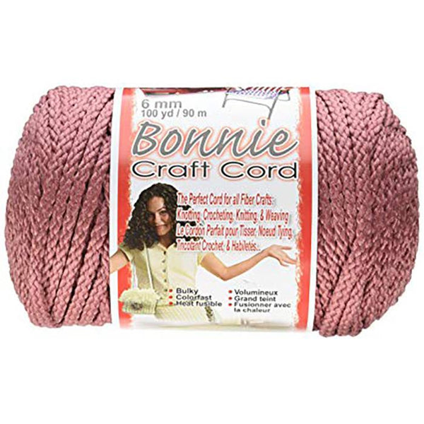 Bonnie Macrame Craft Cord 6mmX100yd - Rose