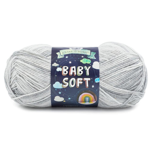Lion Brand Baby Soft Yarn Grey Print