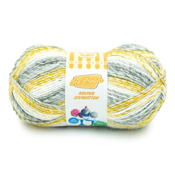 Lion Brand Ice Cream Roving Stripes Yarn - Bit Of Honey^