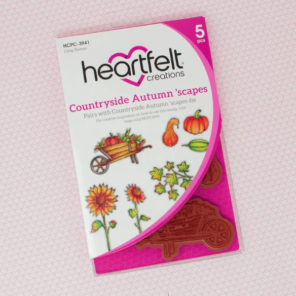 Heartfelt Creations Cling Rubber Stamp Set - Countryside Autumn 'scapes