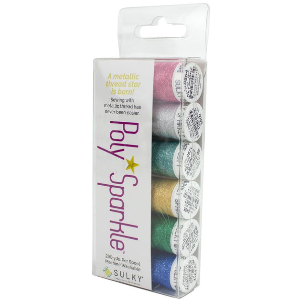 Sulky 30wt Poly Sparkle Thread 6 pack - Spring Assortment*